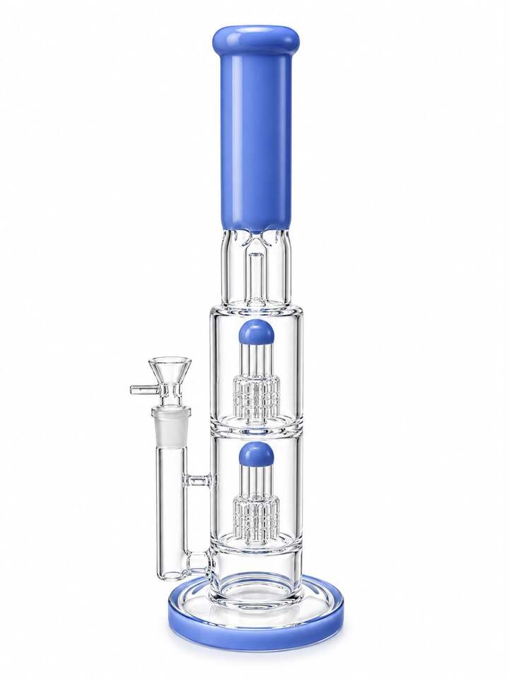 Periwinkle Double Tree Perc Straight Tube