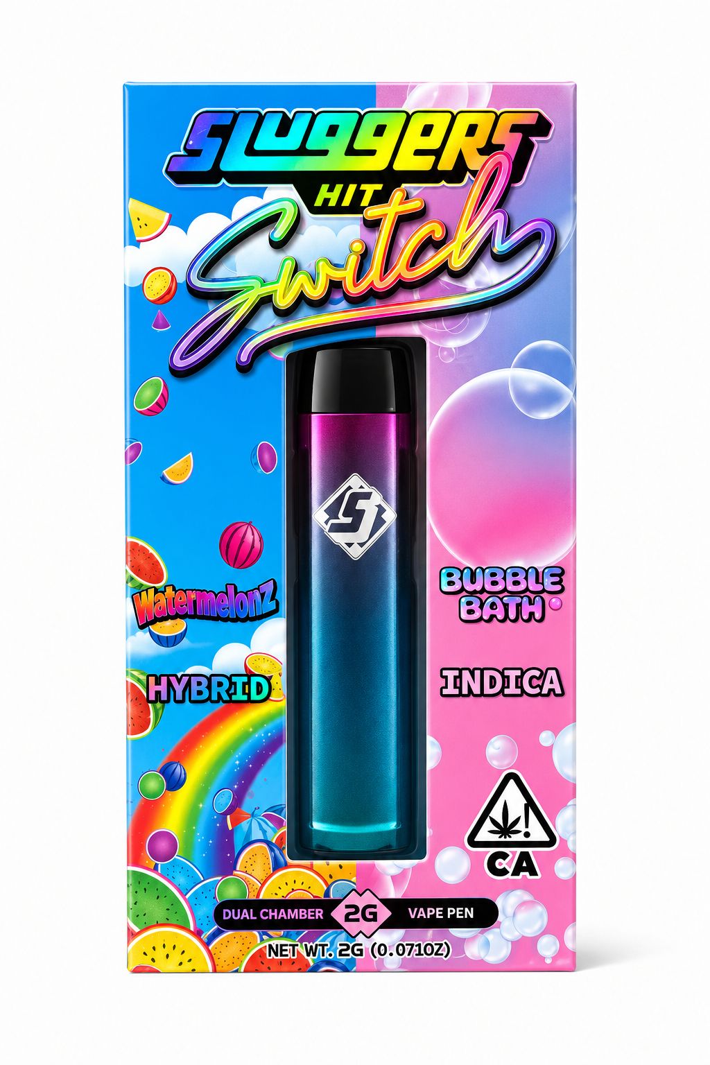 Sluggers Hit | Watermelon Zkittles x Bubble Bath | 2g Switch Dual Chamber Disposables