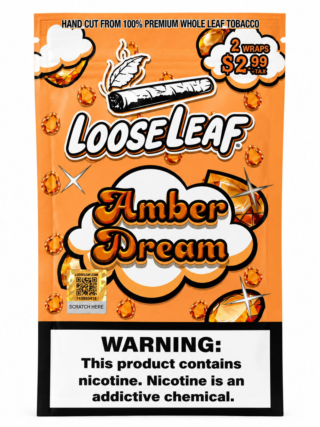 LooseLeaf Amber Dream Natural Leaf Wraps - 2 Pack
