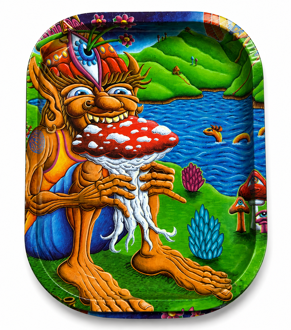 Psychedelic Mushroom Metal Rolling Tray