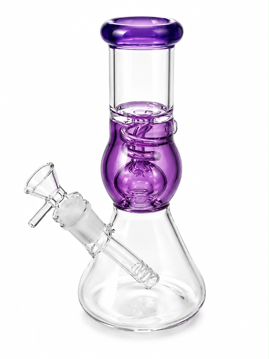Purple Coil Perc Beaker Bong