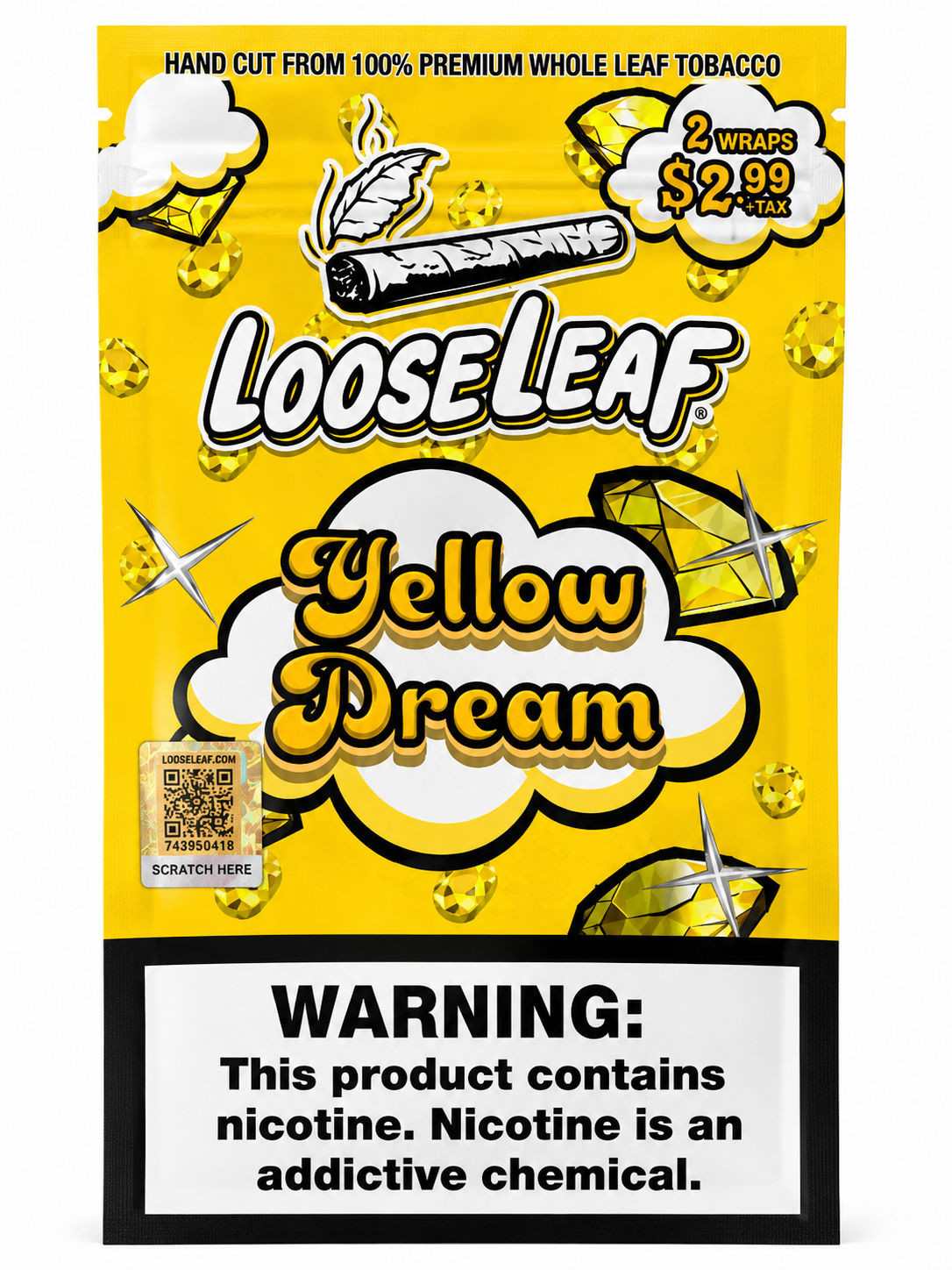 LooseLeaf Yellow Dream Natural Leaf Wraps - 2 Pack